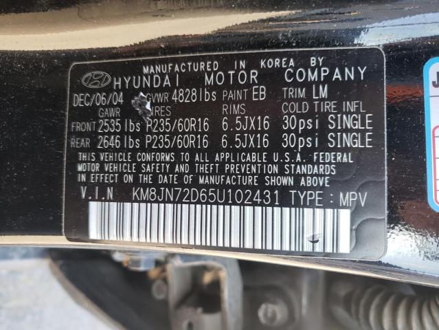 Photo 9 VIN: KM8JN72D65U102431 - HYUNDAI TUCSON GLS 