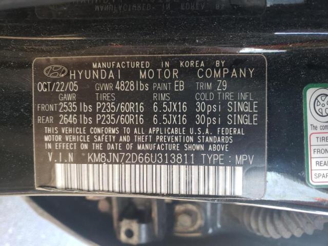 Photo 9 VIN: KM8JN72D66U313811 - HYUNDAI TUCSON GLS 