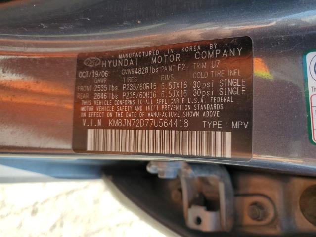 Photo 11 VIN: KM8JN72D77U564418 - HYUNDAI TUCSON SE 