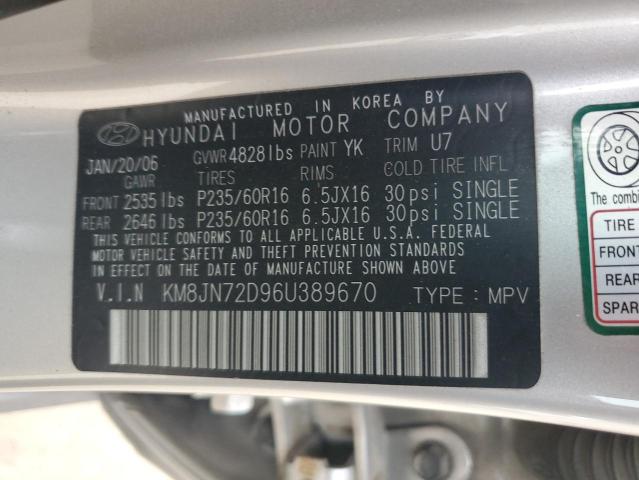 Photo 12 VIN: KM8JN72D96U389670 - HYUNDAI TUCSON 