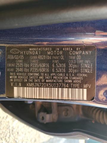 Photo 12 VIN: KM8JN72DX5U137764 - HYUNDAI TUCSON GLS 