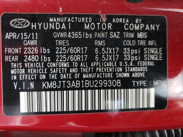 Photo 12 VIN: KM8JT3AB1BU299308 - HYUNDAI TUCSON GL 