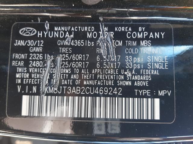 Photo 9 VIN: KM8JT3AB2CU469242 - HYUNDAI TUCSON GL 