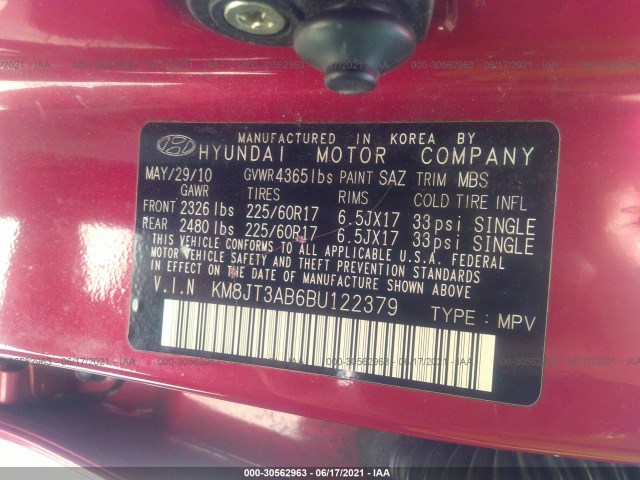 Photo 8 VIN: KM8JT3AB6BU122379 - HYUNDAI TUCSON 