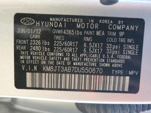 Photo 9 VIN: KM8JT3AB7DU550870 - HYUNDAI TUCSON GL 