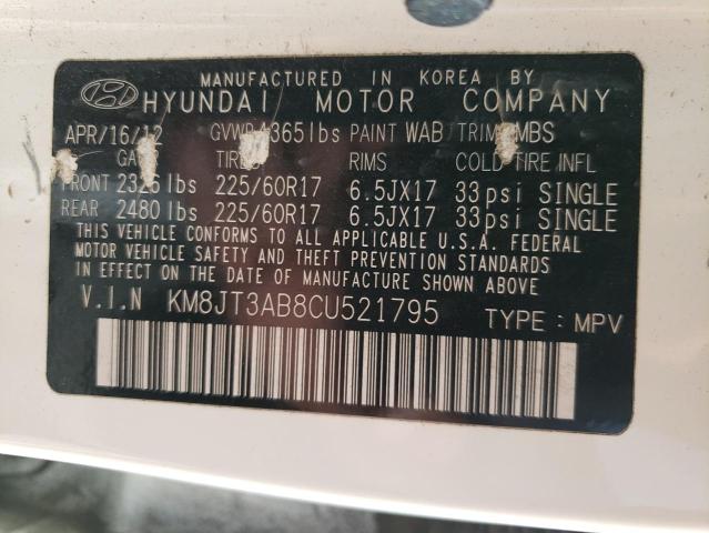 Photo 9 VIN: KM8JT3AB8CU521795 - HYUNDAI TUCSON GL 