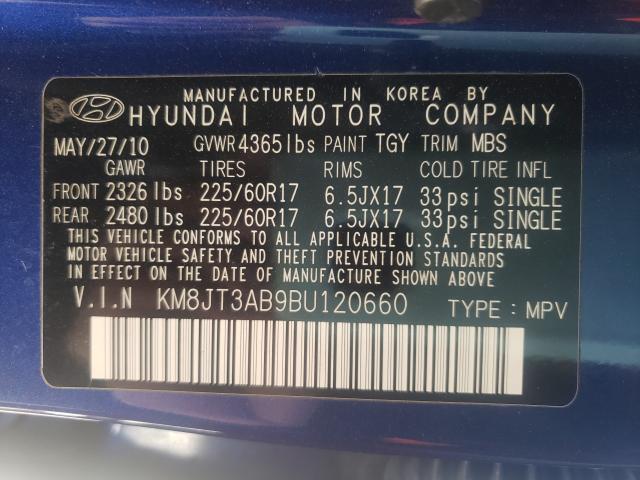 Photo 9 VIN: KM8JT3AB9BU120660 - HYUNDAI TUCSON GL 