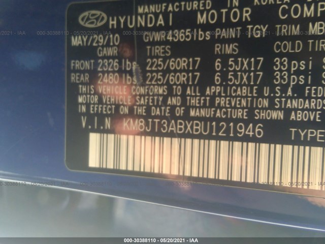 Photo 8 VIN: KM8JT3ABXBU121946 - HYUNDAI TUCSON 