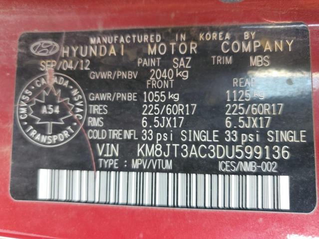 Photo 12 VIN: KM8JT3AC3DU599136 - HYUNDAI TUCSON GL 