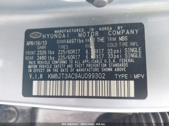 Photo 8 VIN: KM8JT3AC9AU099302 - HYUNDAI TUCSON 