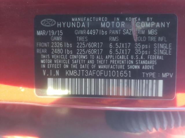 Photo 9 VIN: KM8JT3AF0FU101651 - HYUNDAI TUCSON GLS 