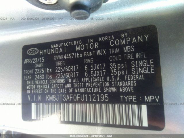 Photo 8 VIN: KM8JT3AF0FU112195 - HYUNDAI TUCSON 