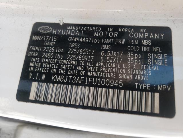 Photo 9 VIN: KM8JT3AF1FU100945 - HYUNDAI TUCSON GLS 