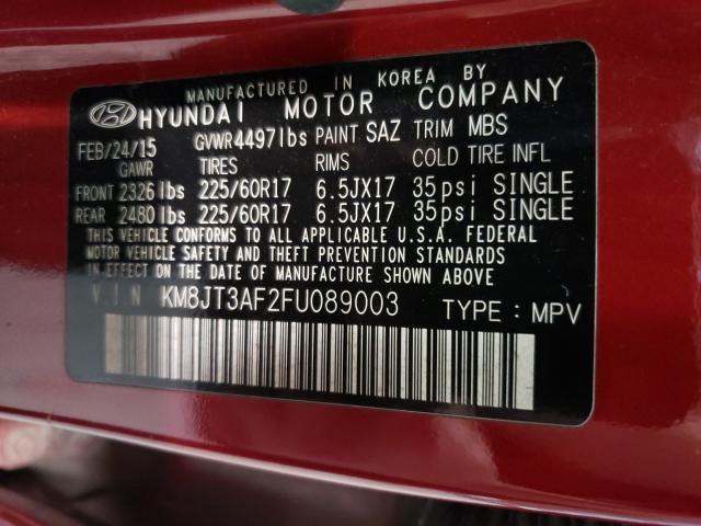 Photo 9 VIN: KM8JT3AF2FU089003 - HYUNDAI TUCSON GLS 