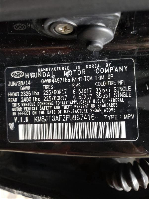 Photo 9 VIN: KM8JT3AF2FU967416 - HYUNDAI TUCSON GLS 