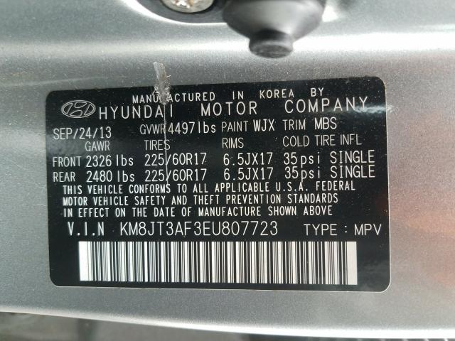 Photo 9 VIN: KM8JT3AF3EU807723 - HYUNDAI TUCSON GLS 