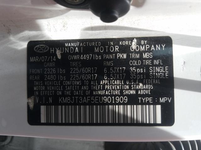 Photo 9 VIN: KM8JT3AF5EU901909 - HYUNDAI TUCSON GLS 