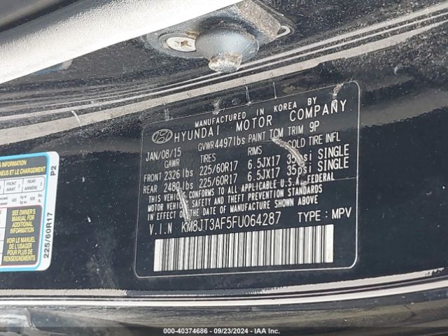 Photo 8 VIN: KM8JT3AF5FU064287 - HYUNDAI TUCSON 