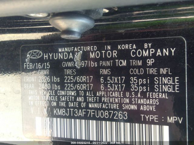 Photo 8 VIN: KM8JT3AF7FU087263 - HYUNDAI TUCSON 