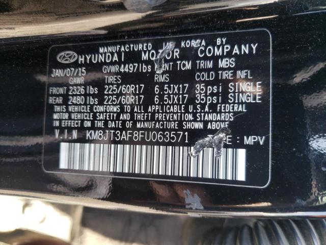 Photo 9 VIN: KM8JT3AF8FU063571 - HYUNDAI TUCSON GLS 