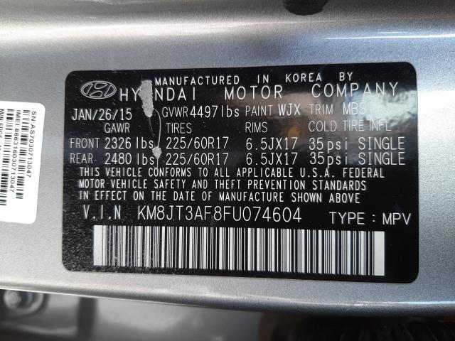 Photo 9 VIN: KM8JT3AF8FU074604 - HYUNDAI TUCSON GLS 