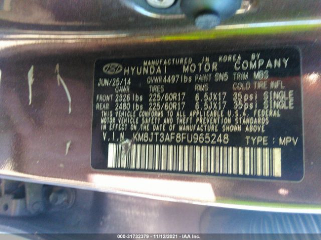 Photo 8 VIN: KM8JT3AF8FU965248 - HYUNDAI TUCSON 