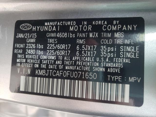 Photo 9 VIN: KM8JTCAF0FU071650 - HYUNDAI TUCSON GLS 