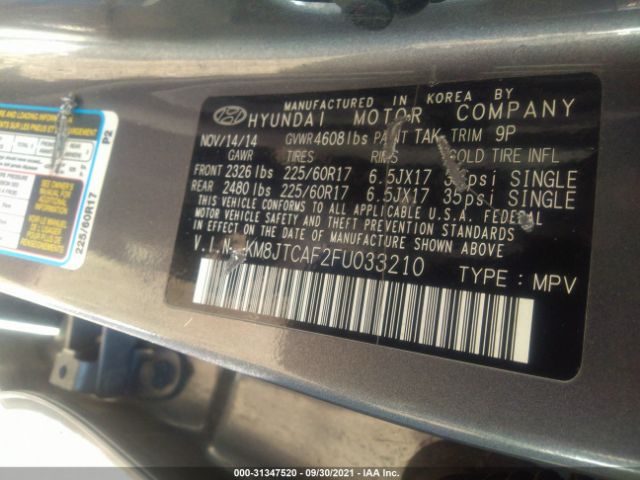 Photo 8 VIN: KM8JTCAF2FU033210 - HYUNDAI TUCSON 