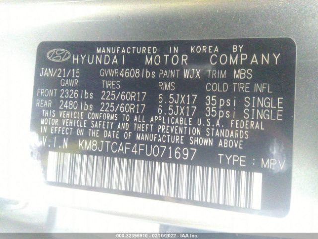 Photo 8 VIN: KM8JTCAF4FU071697 - HYUNDAI TUCSON 