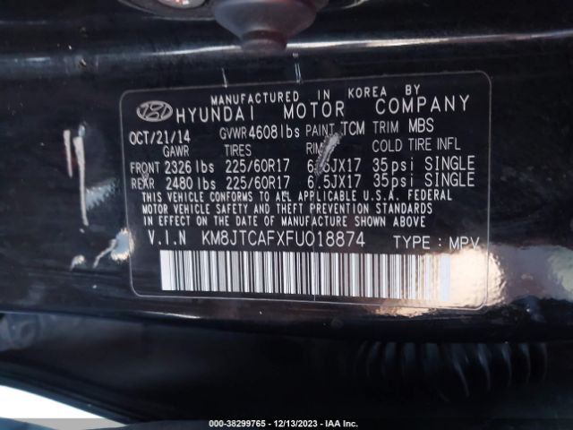 Photo 8 VIN: KM8JTCAFXFU018874 - HYUNDAI TUCSON 