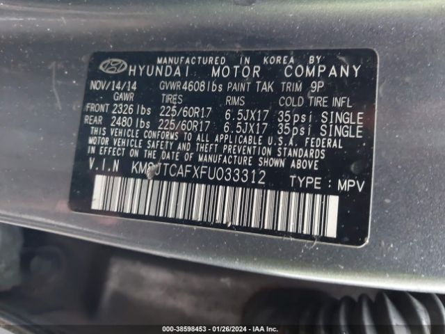 Photo 8 VIN: KM8JTCAFXFU033312 - HYUNDAI TUCSON 