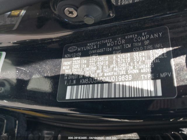 Photo 8 VIN: KM8JU3AC0AU019639 - HYUNDAI TUCSON 