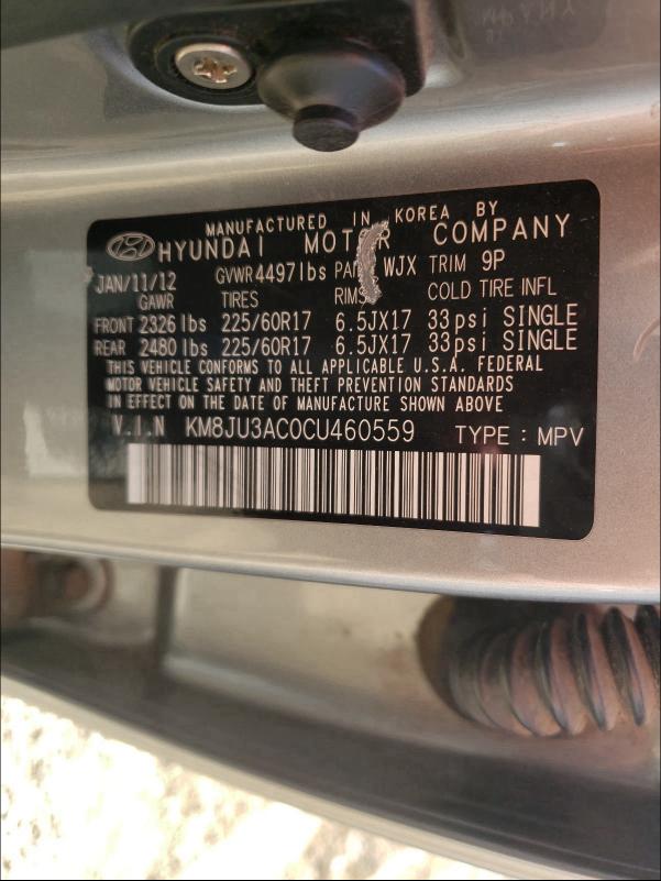 Photo 9 VIN: KM8JU3AC0CU460559 - HYUNDAI TUCSON GLS 