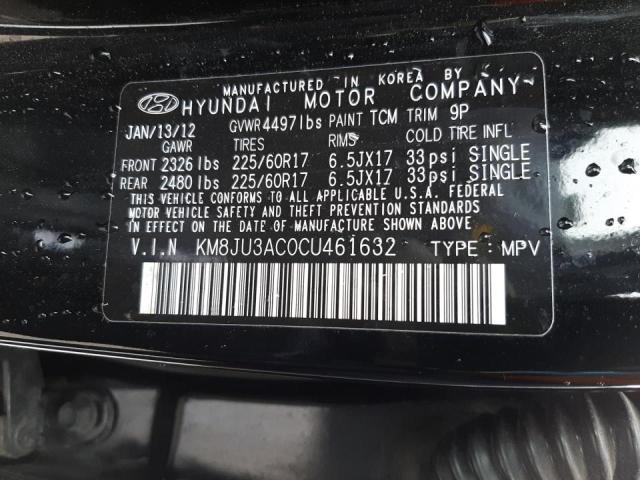 Photo 9 VIN: KM8JU3AC0CU461632 - HYUNDAI TUCSON GLS 