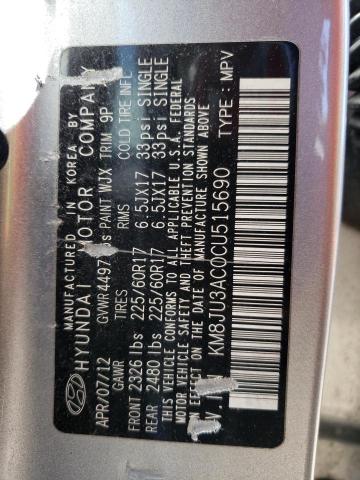 Photo 12 VIN: KM8JU3AC0CU515690 - HYUNDAI TUCSON 