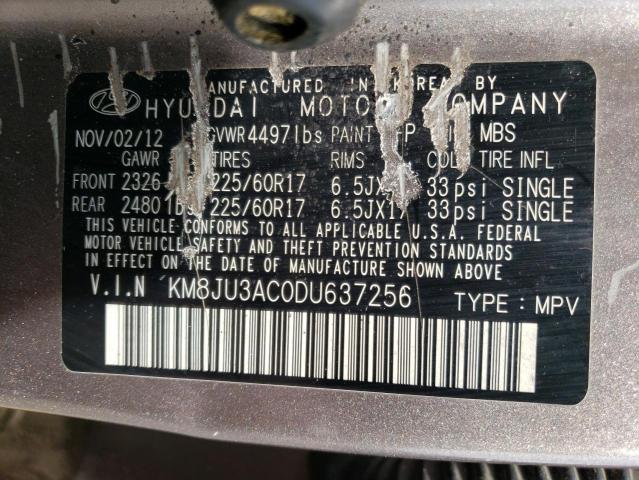 Photo 12 VIN: KM8JU3AC0DU637256 - HYUNDAI TUCSON GLS 