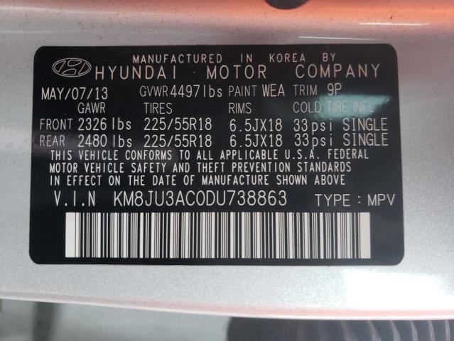 Photo 9 VIN: KM8JU3AC0DU738863 - HYUNDAI TUCSON GLS 