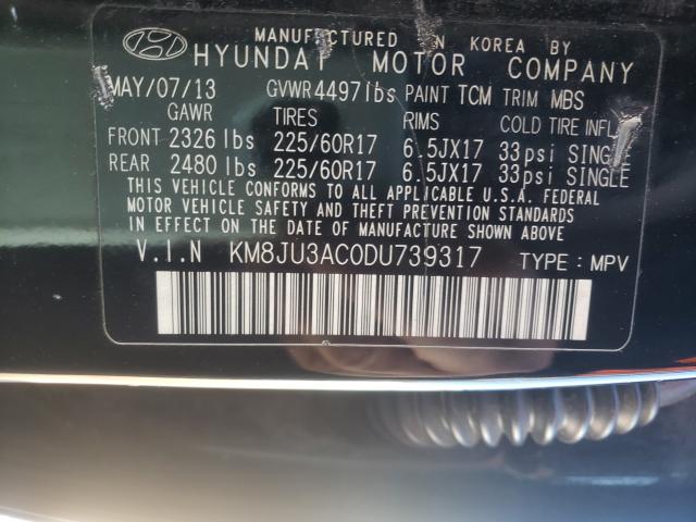 Photo 9 VIN: KM8JU3AC0DU739317 - HYUNDAI TUCSON GLS 