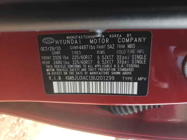 Photo 9 VIN: KM8JU3AC1BU201299 - HYUNDAI TUCSON GLS 