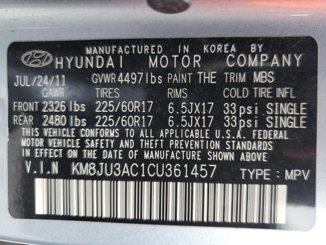 Photo 12 VIN: KM8JU3AC1CU361457 - HYUNDAI TUCSON 