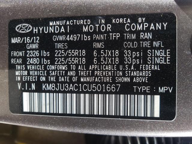 Photo 9 VIN: KM8JU3AC1CU501667 - HYUNDAI TUCSON GLS 