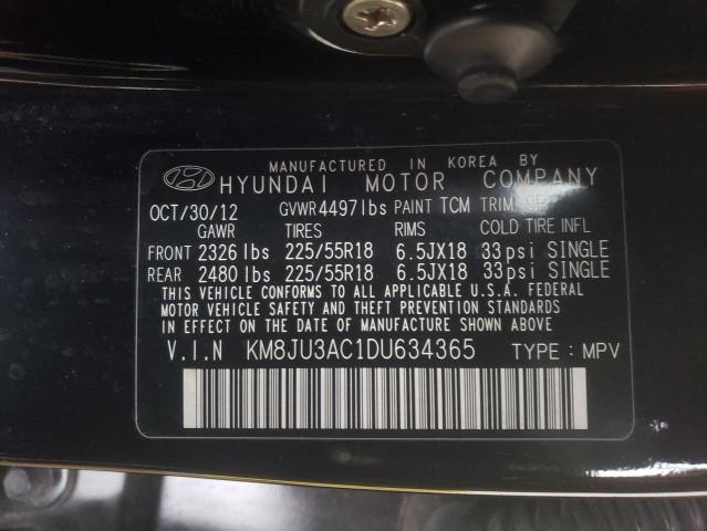 Photo 9 VIN: KM8JU3AC1DU634365 - HYUNDAI TUCSON GLS 