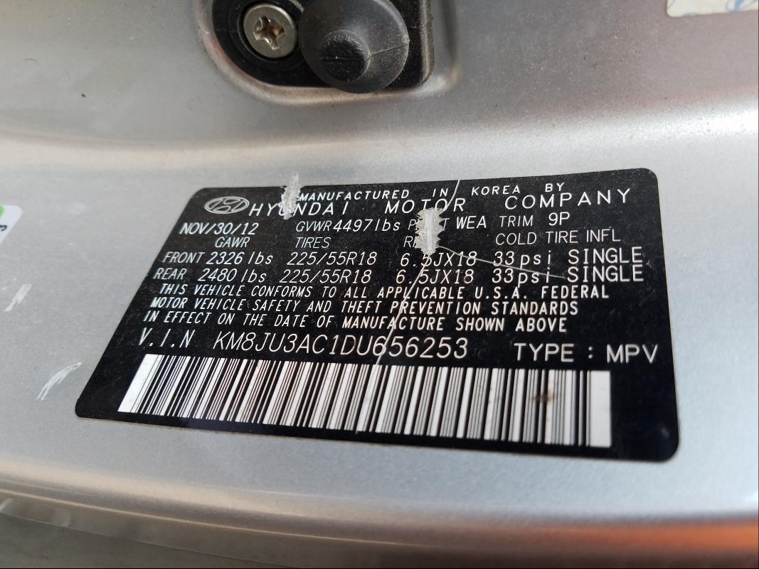 Photo 9 VIN: KM8JU3AC1DU656253 - HYUNDAI TUCSON GLS 