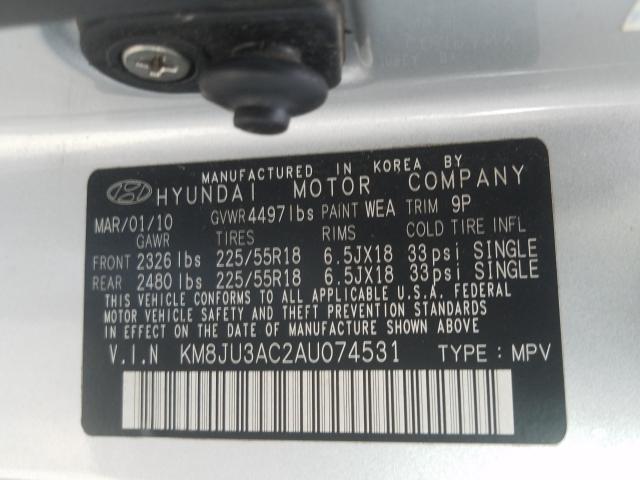 Photo 9 VIN: KM8JU3AC2AU074531 - HYUNDAI TUCSON GLS 