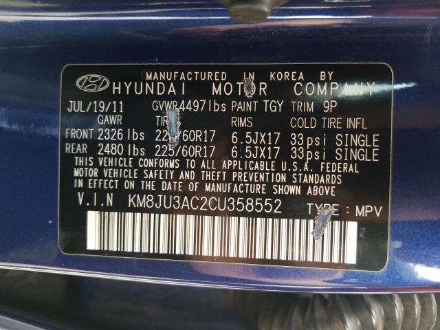 Photo 9 VIN: KM8JU3AC2CU358552 - HYUNDAI TUCSON GLS 