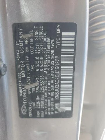 Photo 12 VIN: KM8JU3AC2CU390238 - HYUNDAI TUCSON GLS 