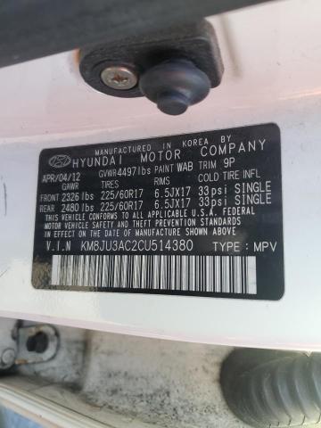 Photo 11 VIN: KM8JU3AC2CU514380 - HYUNDAI TUCSON 