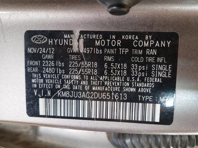 Photo 9 VIN: KM8JU3AC2DU651613 - HYUNDAI TUCSON 