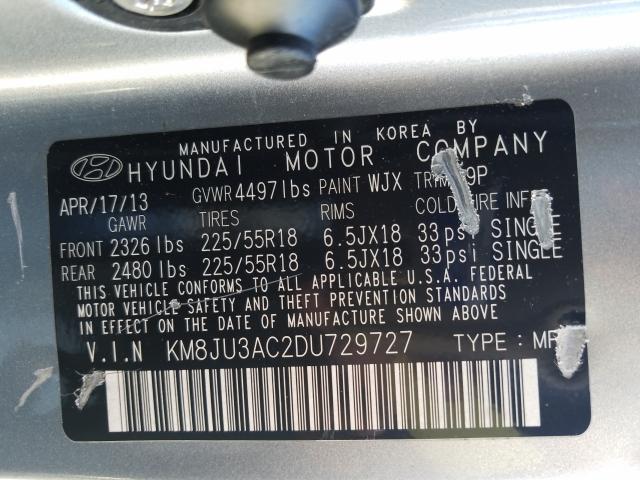 Photo 9 VIN: KM8JU3AC2DU729727 - HYUNDAI TUCSON GLS 