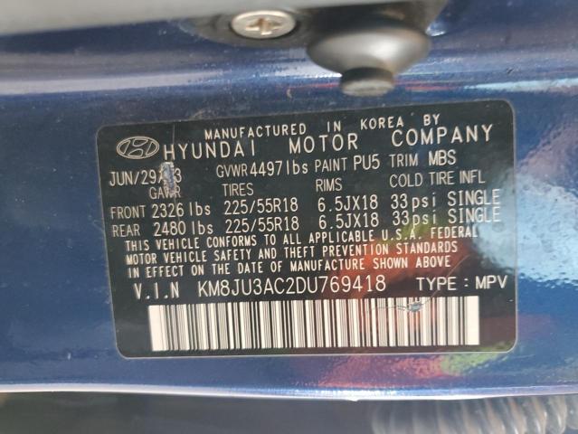 Photo 11 VIN: KM8JU3AC2DU769418 - HYUNDAI TUCSON GLS 